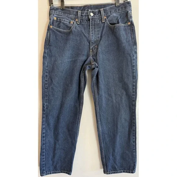 550 Levis Mens Jeans Relaxed Fit (34x30) Dark Wash Denim - Picture 1 of 6